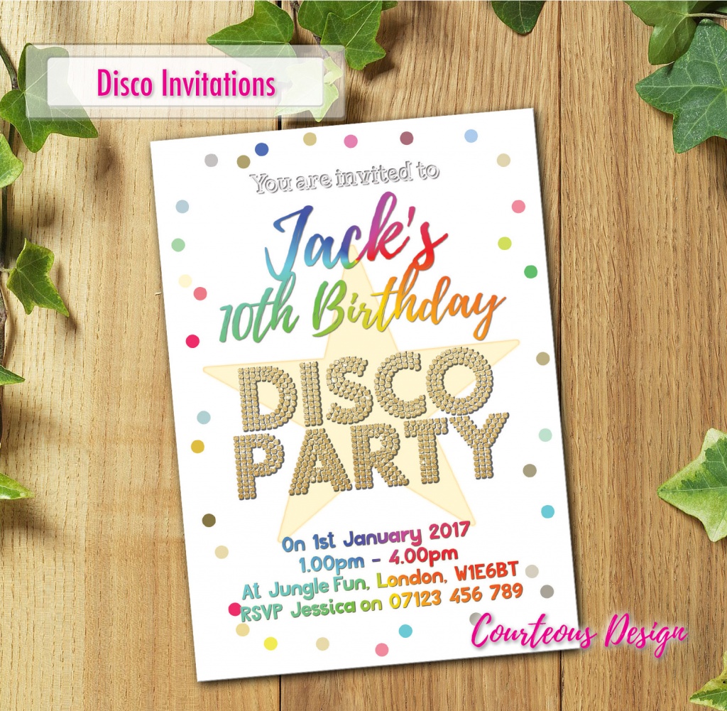 Original Disco Party Invitations