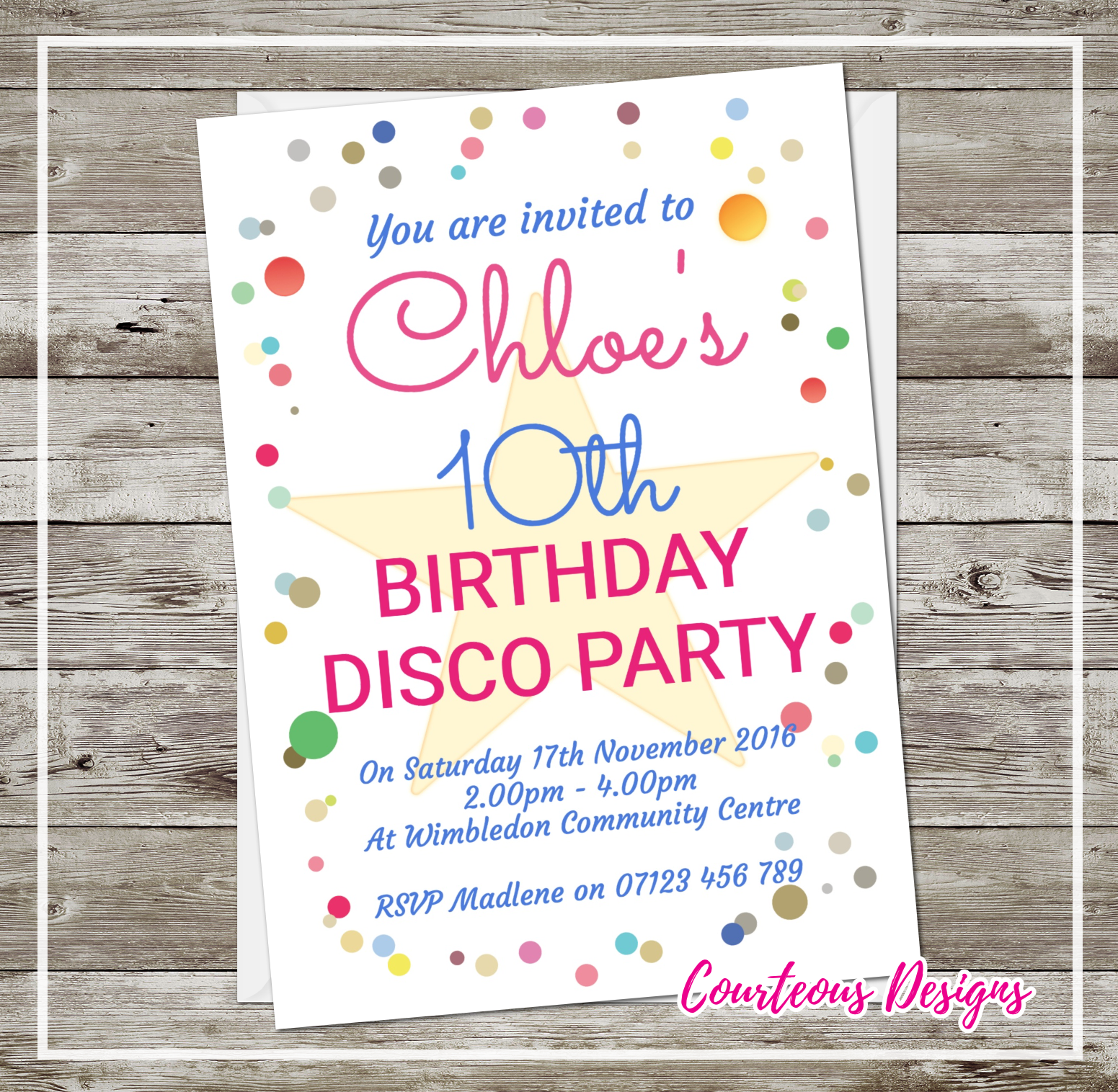 Dotty Disco Party Invitations
