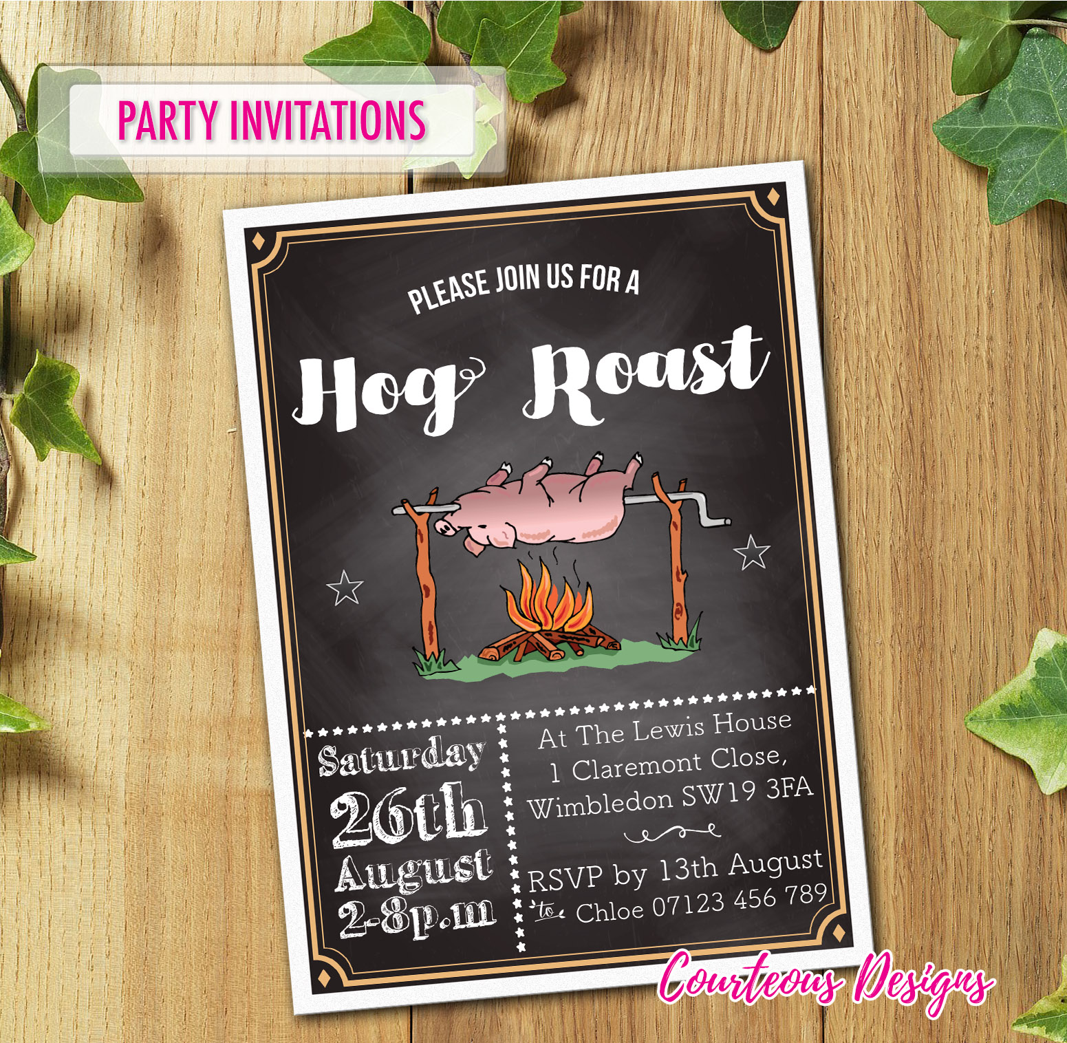 BBQ /Hog Roast Party Invitations 1