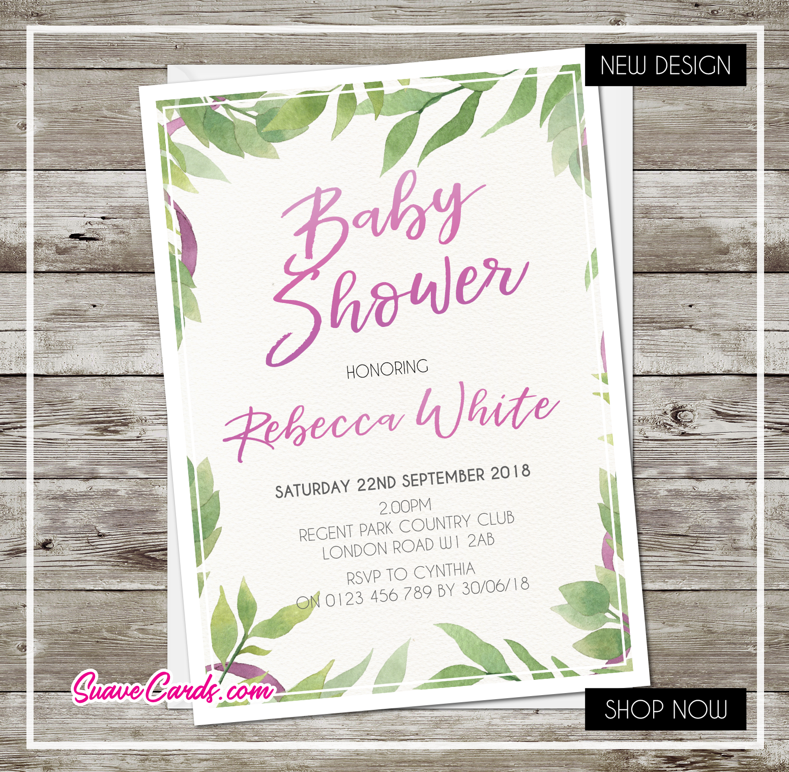 Botanical / Green  Baby Shower Design
