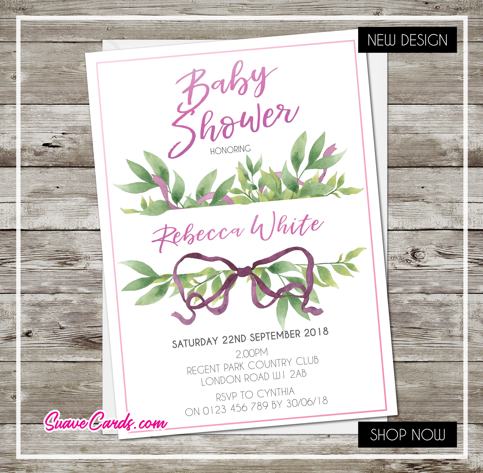 Botanical / Green  Baby Shower Design