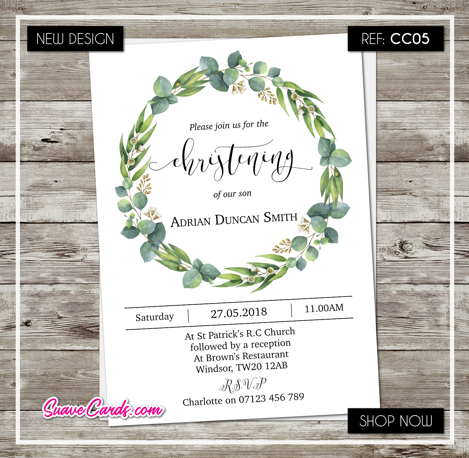 Baptism/Christening – Eucalyptus Wreath (for any occasion)