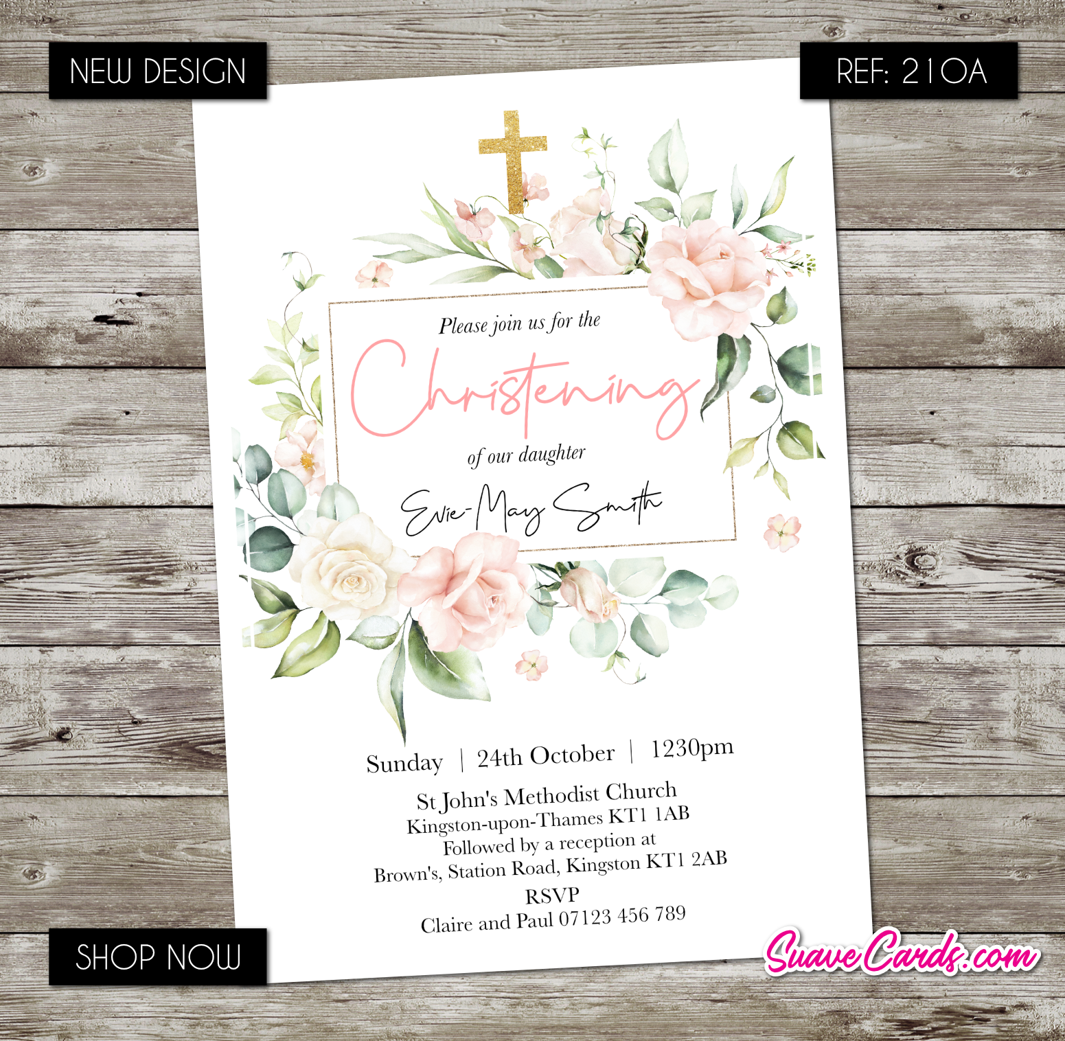 Baptism/Christening/Holy Communion – Floral Wreath (for any occasion)